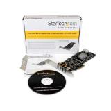 StarTech.com - Adaptador Tarjeta PCI Express PCI-E 4 Puertos USB 3.0 UASP 2 Canales de 5Gbps con Alimentación Molex SATA