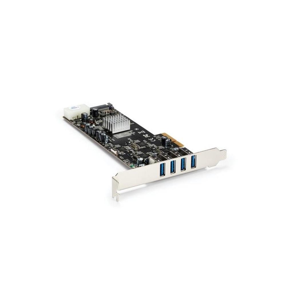 StarTech.com - Adaptador Tarjeta PCI Express PCI-E 4 Puertos USB 3.0 UASP 2 Canales de 5Gbps con Alimentación Molex SATA