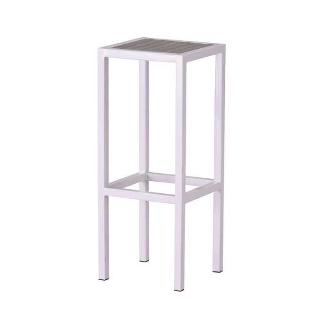 Taburete PLAYAMAR, metal, polywood gris