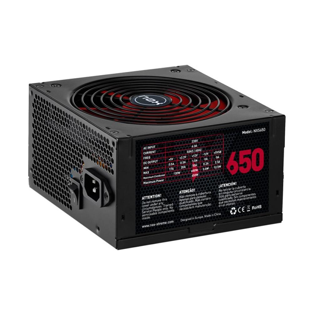 NOX - NXS650 unidad de fuente de alimentación 650 W 20+4 pin ATX Negro, Rojo