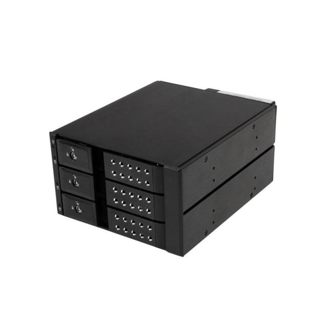 StarTech.com - Rack Móvil Backplane de 3 Bahías para Unidades de 3,5 SAS II/SATA III Hot Swap - 6 Gbps - Rack Móvil de Aluminio