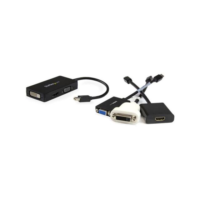 StarTech.com - Adaptador Conversor de Mini DisplayPort a VGA DVI o HDMI - Convertidor A/V 3 en 1 para viajes