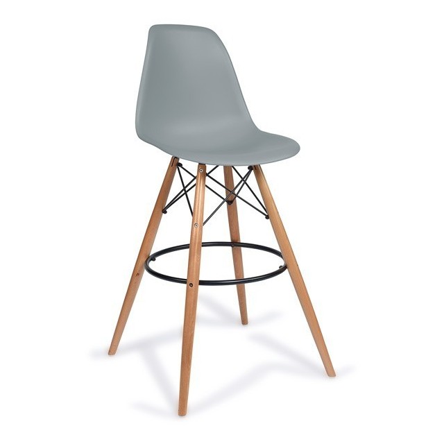 Taburete TOWER, madera, carcasa gris