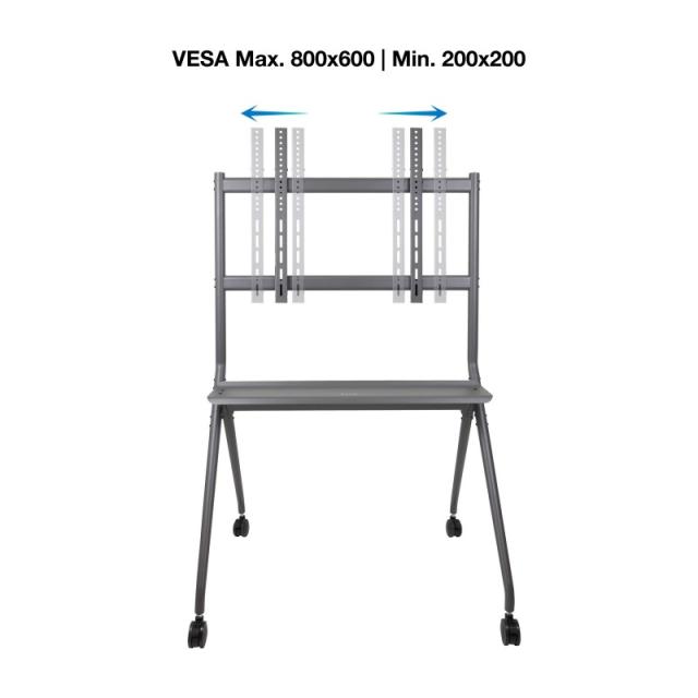 TooQ - iSTAND Soporte de Suelo con Ruedas para Pantallas 50"- 86", Gris
