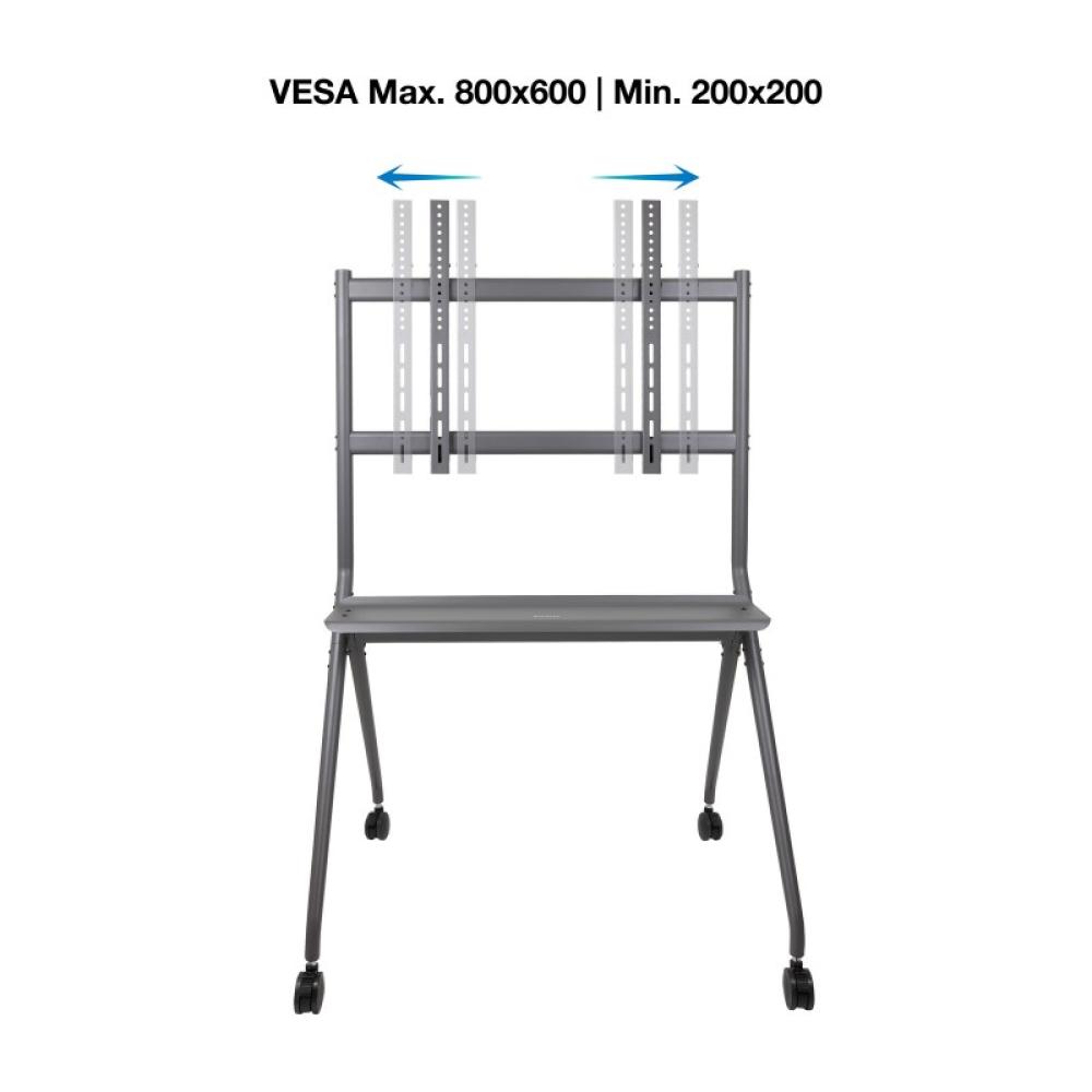 TooQ - iSTAND Soporte de Suelo con Ruedas para Pantallas 50"- 86", Gris