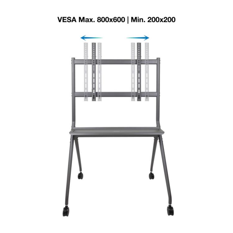 TooQ - iSTAND Soporte de Suelo con Ruedas para Pantallas 50"- 86", Gris