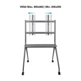 TooQ - iSTAND Soporte de Suelo con Ruedas para Pantallas 50"- 86", Gris