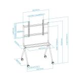TooQ - iSTAND Soporte de Suelo con Ruedas para Pantallas 50"- 86", Gris