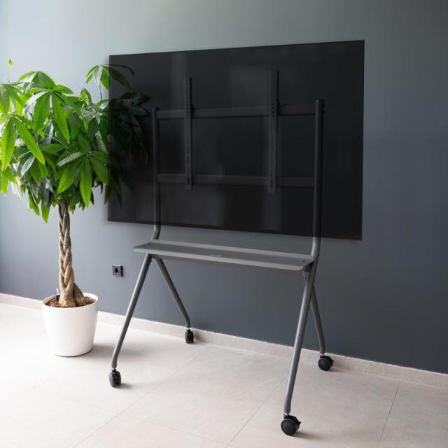 TooQ - iSTAND Soporte de Suelo con Ruedas para Pantallas 50"- 86", Gris