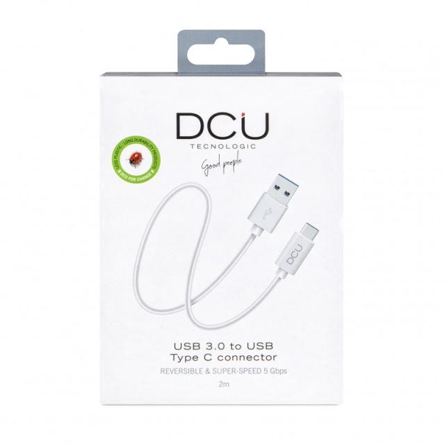 DCU Advance Tecnologic - 30402065 cable USB 2 m USB 3.2 Gen 1 (3.1 Gen 1) USB C USB A Blanco