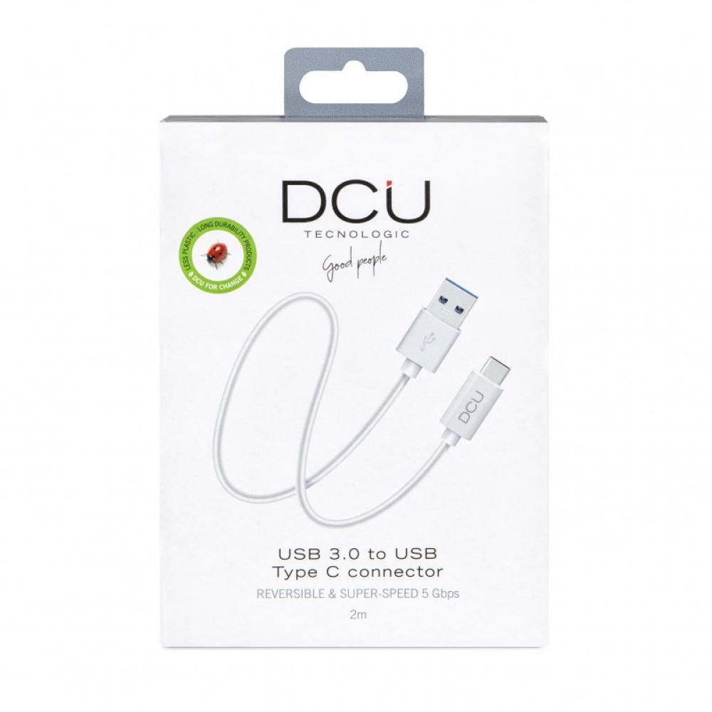 DCU Advance Tecnologic - 30402065 cable USB 2 m USB 3.2 Gen 1 (3.1 Gen 1) USB C USB A Blanco
