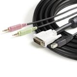 StarTech.com - Cable KVM 4 en 1 de 1,8m con DVI USB Audio y Micrófono