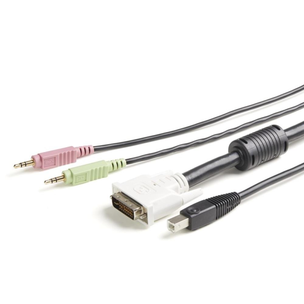 StarTech.com - Cable KVM 4 en 1 de 1,8m con DVI USB Audio y Micrófono