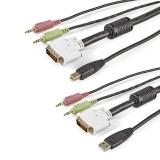 StarTech.com - Cable KVM 4 en 1 de 1,8m con DVI USB Audio y Micrófono