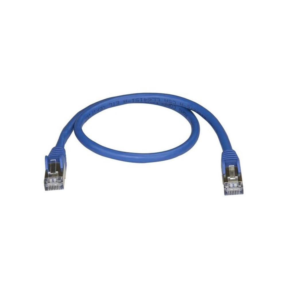 StarTech.com - Cable de 0,5m de Red Ethernet RJ45 Cat6a Blindado STP - Cable sin Enganche Snagless - Azul
