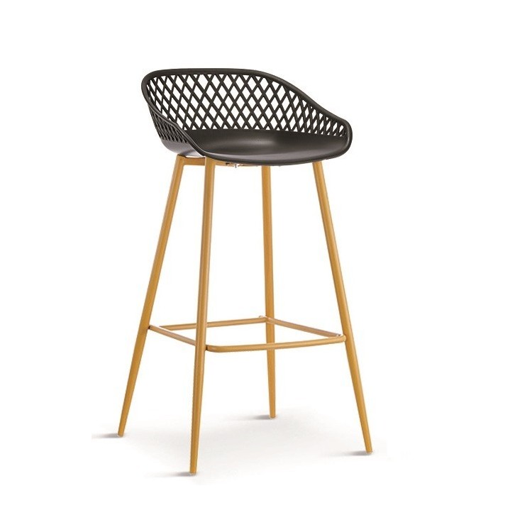 Taburete MÓNICA, metal, polipropileno negro