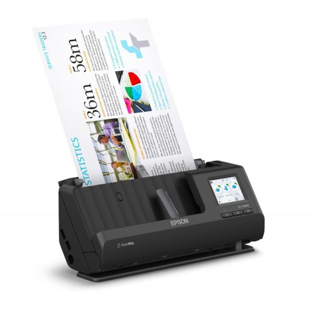 Epson - ES-C380W ADF + escáner alimentado por hojas 600 x 600 DPI A4 Negro