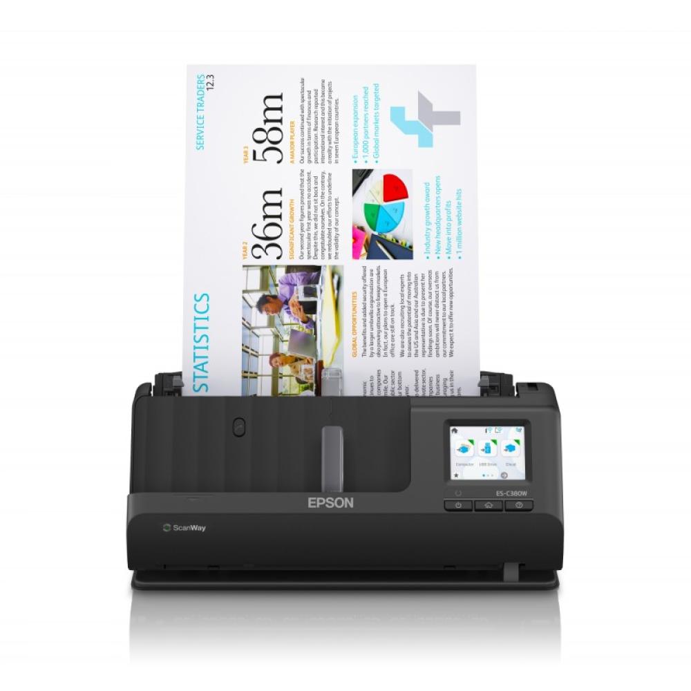 Epson - ES-C380W ADF + escáner alimentado por hojas 600 x 600 DPI A4 Negro