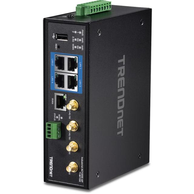 Trendnet - TI-W100 router inalámbrico Gigabit Ethernet Doble banda (2,4 GHz / 5 GHz) Negro