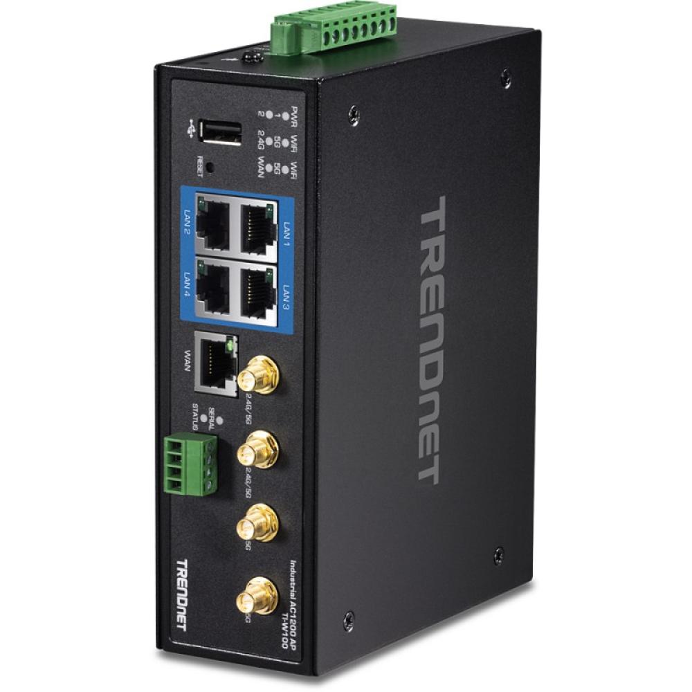 Trendnet - TI-W100 router inalámbrico Gigabit Ethernet Doble banda (2,4 GHz / 5 GHz) Negro