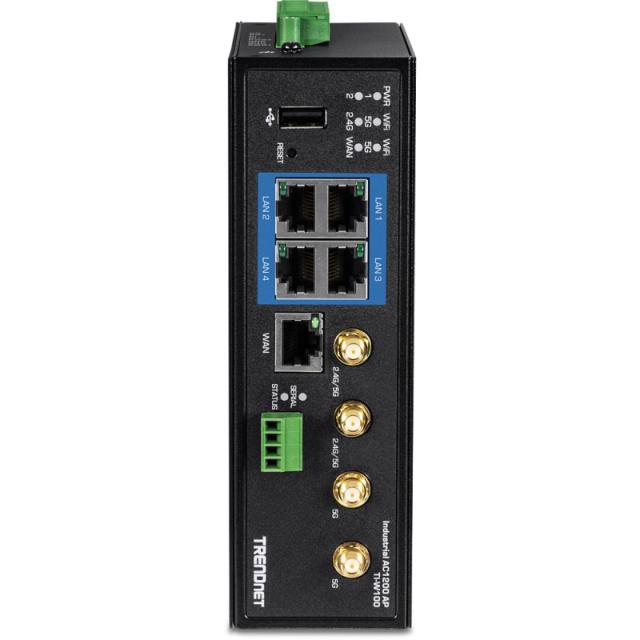 Trendnet - TI-W100 router inalámbrico Gigabit Ethernet Doble banda (2,4 GHz / 5 GHz) Negro