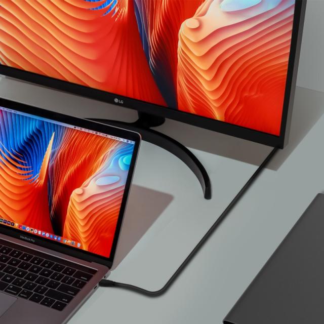 AISENS - Cable USB 3.2 Gen2x2 20Gbps 8k@30Hz 5A 100w E-Marker, Tipo USB-C/M-USB-C/M, Negro, 0.6m