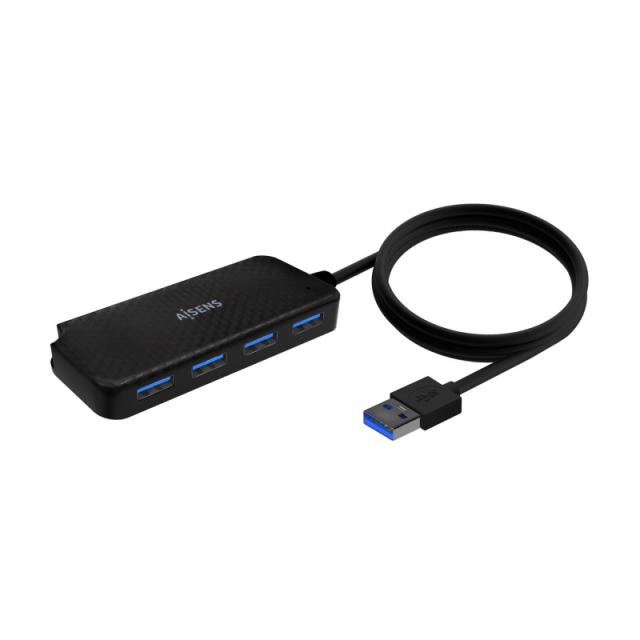 AISENS - Hub USB 3.0, Tipo A/M-4x Tipo A/H, Negro, 60cm