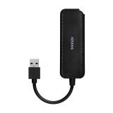 AISENS - Hub USB 3.0, Tipo A/M-4x Tipo A/H, Negro, 15cm