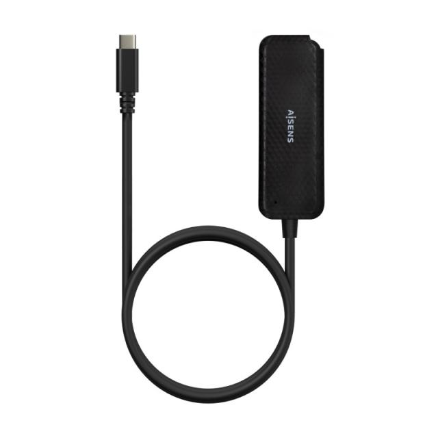 AISENS - Hub USB 3.1 USB-C, USB-C/M-4x Tipo A/H, Negro, 60cm