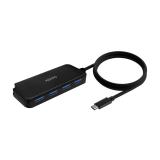 AISENS - Hub USB 3.1 USB-C, USB-C/M-4x Tipo A/H, Negro, 60cm