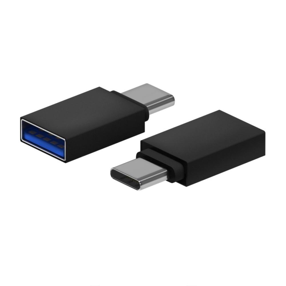 AISENS - Mini Adaptador Aluminio USB 3.2 Gen1 3A, Tipo USB-C/M-A/H, Negro