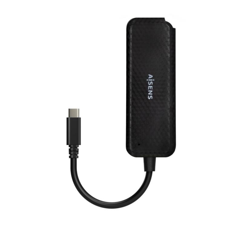 AISENS - Hub USB 3.1 USB-C, USB-C/M-4x Tipo A/H, Negro, 15cm