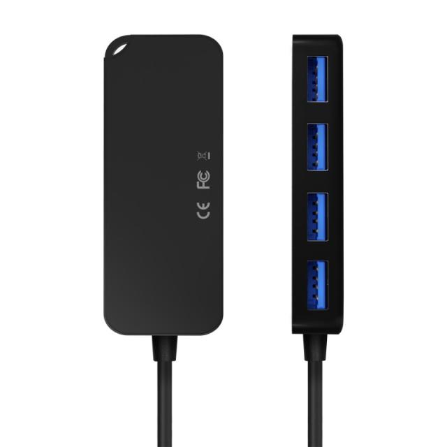 AISENS - Hub USB 3.1 USB-C, USB-C/M-4x Tipo A/H, Negro, 15cm