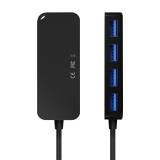 AISENS - Hub USB 3.1 USB-C, USB-C/M-4x Tipo A/H, Negro, 15cm