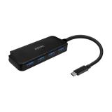 AISENS - Hub USB 3.1 USB-C, USB-C/M-4x Tipo A/H, Negro, 15cm