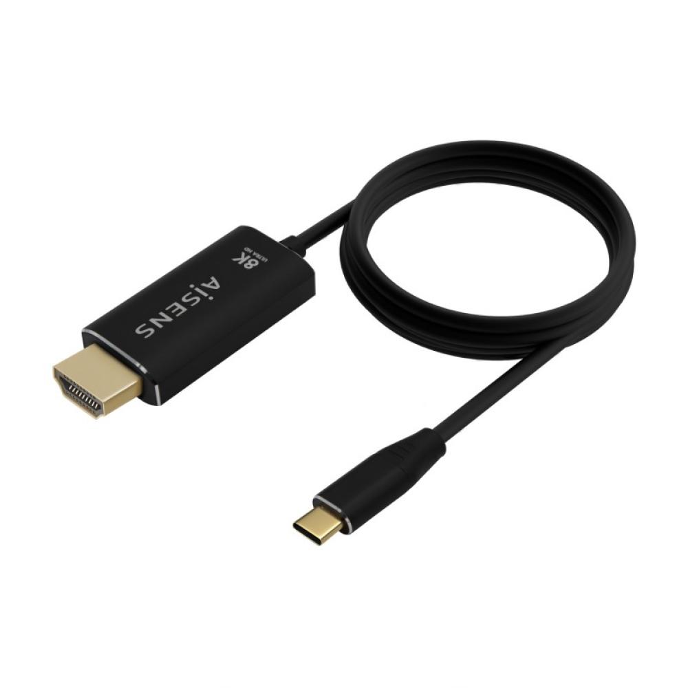 AISENS - Cable Conversor Aluminio USB-C A HDMI 2.1 8k@60Hz, USB-C/M-HDMI/M, Negro, 2.0m