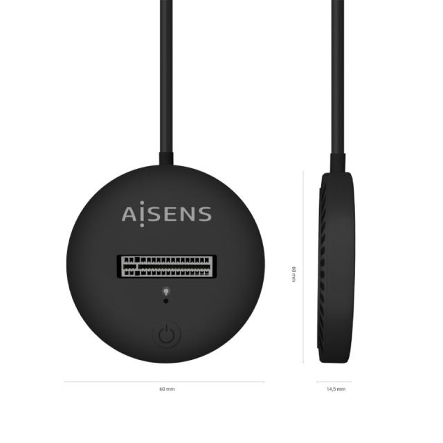AISENS - USB-C Dock M.2 (NGFF) ASUC-M2D013-BK SATA/NVMe A USB3.1 Gen2, Negra