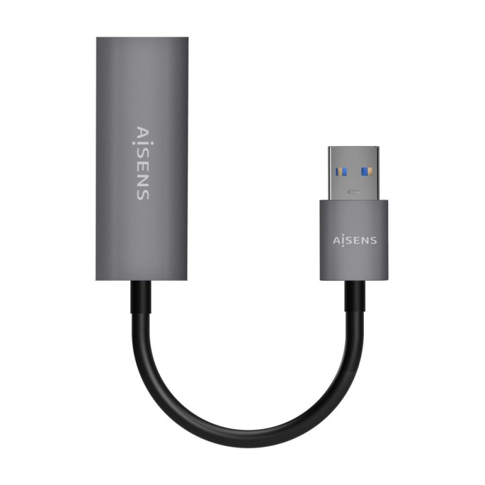 AISENS - Conversor USB 3.0 A Ethernet Gigabit 10/100/1000 Mbps, Gris, 15cm - A106-0708