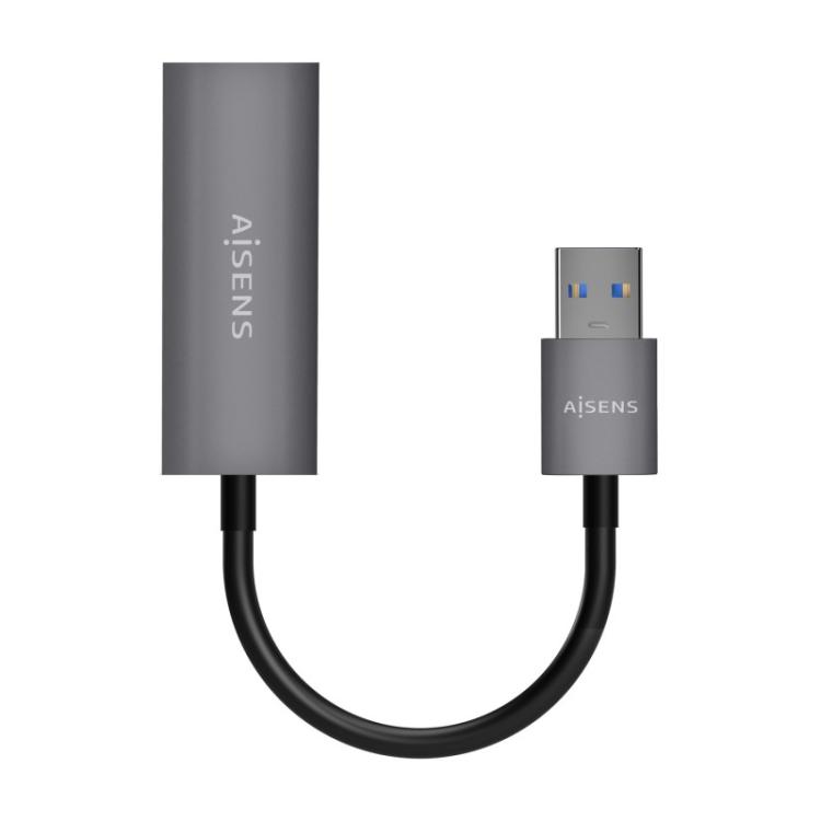 AISENS - Conversor USB 3.0 A Ethernet Gigabit 10/100/1000 Mbps, Gris, 15cm - A106-0708