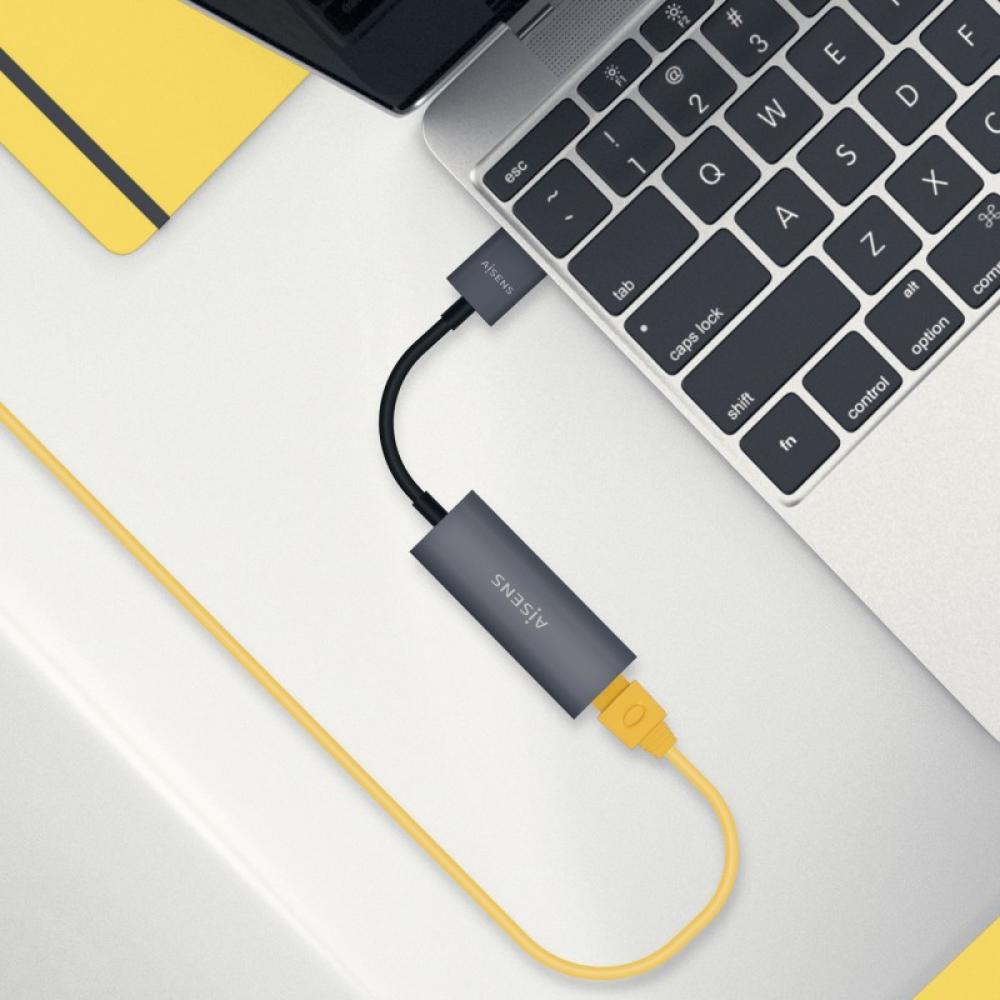 AISENS - Conversor USB 3.0 A Ethernet Gigabit 10/100/1000 Mbps, Gris, 15cm - A106-0708