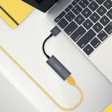 AISENS - Conversor USB 3.0 A Ethernet Gigabit 10/100/1000 Mbps, Gris, 15cm - A106-0708