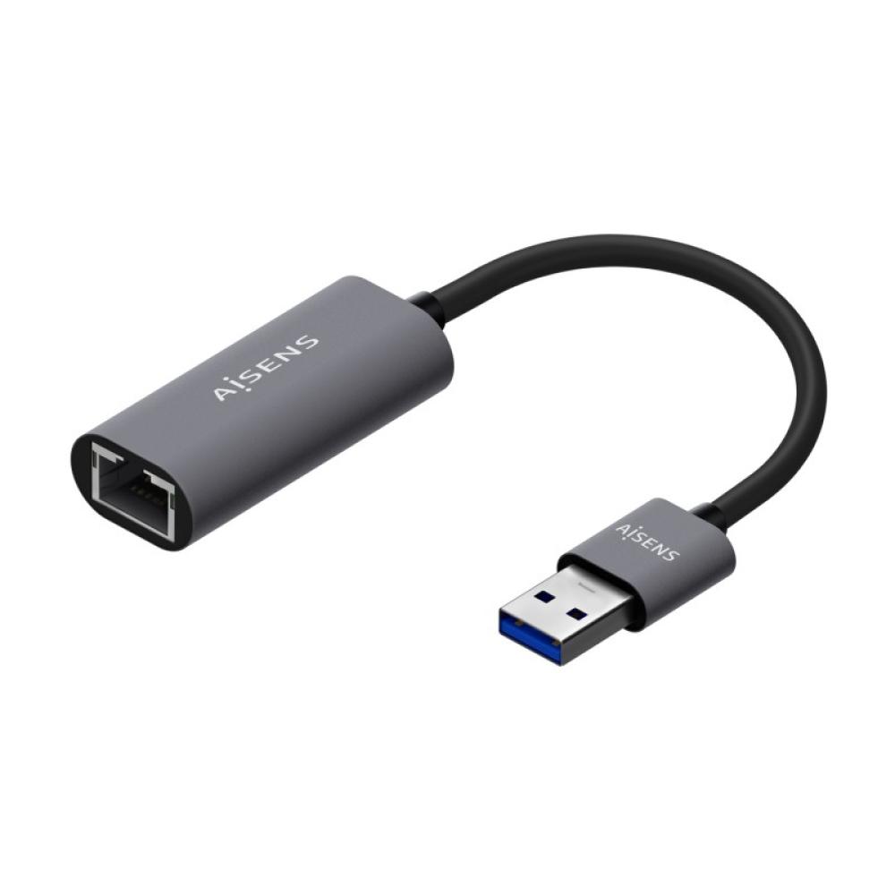 AISENS - Conversor USB 3.0 A Ethernet Gigabit 10/100/1000 Mbps, Gris, 15cm - A106-0708