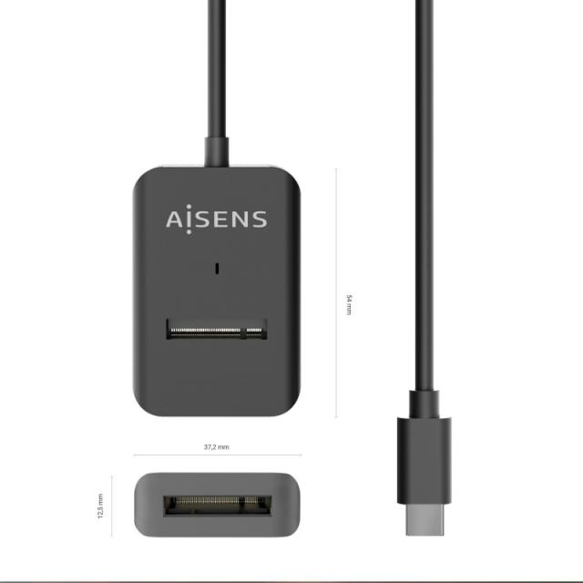 AISENS - USB-C Dock M.2 (NGFF) ASUC-M2D011-BK SATA/NVMe A USB3.1 Gen2, Negra