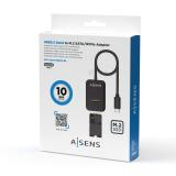 AISENS - USB-C Dock M.2 (NGFF) ASUC-M2D011-BK SATA/NVMe A USB3.1 Gen2, Negra