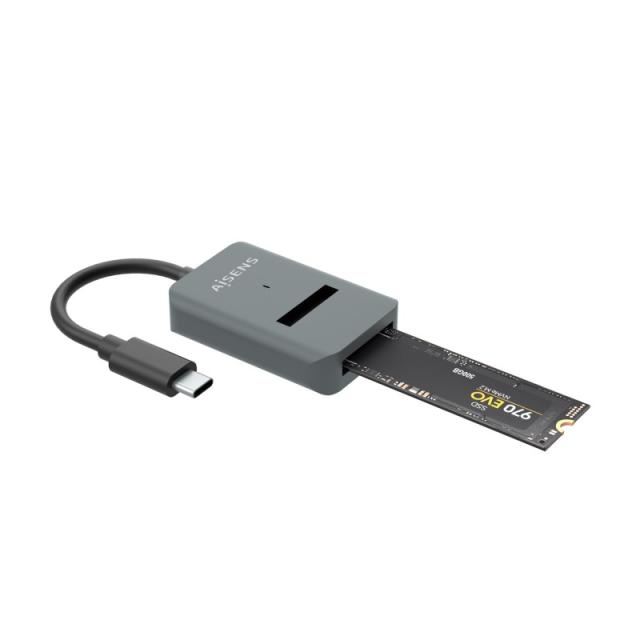 AISENS - USB-C Dock M.2 (NGFF) ASUC-M2D012-GR SATA/NVMe A USB3.1 Gen2, Gris