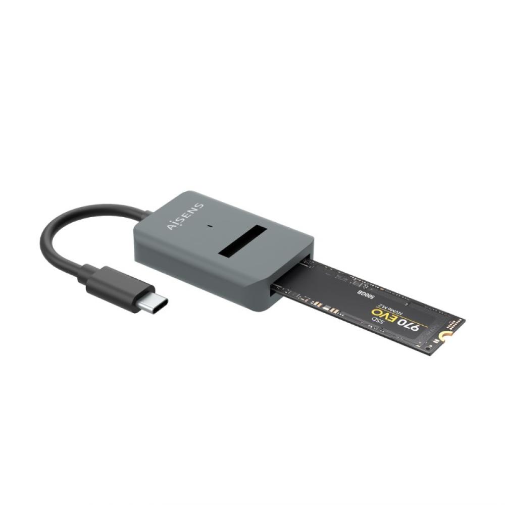 AISENS - USB-C Dock M.2 (NGFF) ASUC-M2D012-GR SATA/NVMe A USB3.1 Gen2, Gris