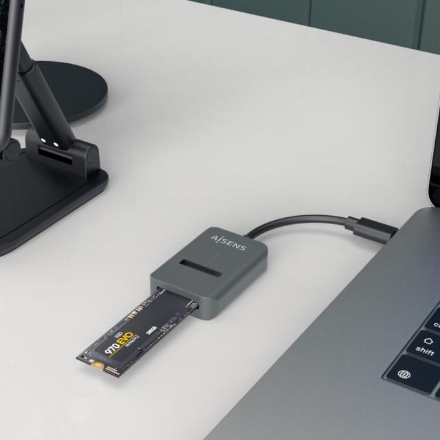 AISENS - USB-C Dock M.2 (NGFF) ASUC-M2D012-GR SATA/NVMe A USB3.1 Gen2, Gris