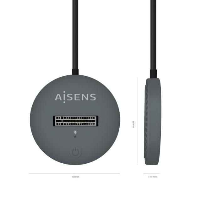 AISENS - USB-C Dock M.2 (NGFF) ASUC-M2D014-GR SATA/NVMe A USB3.1 Gen2, Gris