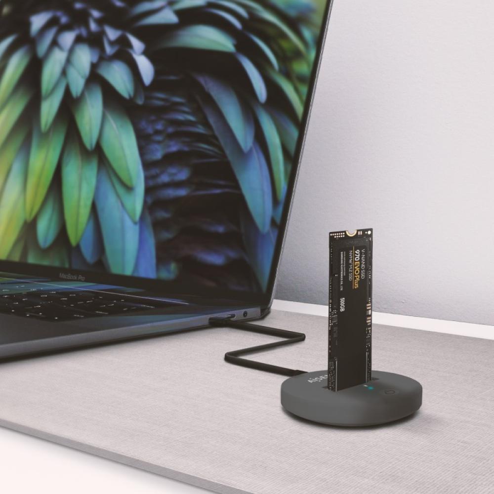 AISENS - USB-C Dock M.2 (NGFF) ASUC-M2D014-GR SATA/NVMe A USB3.1 Gen2, Gris