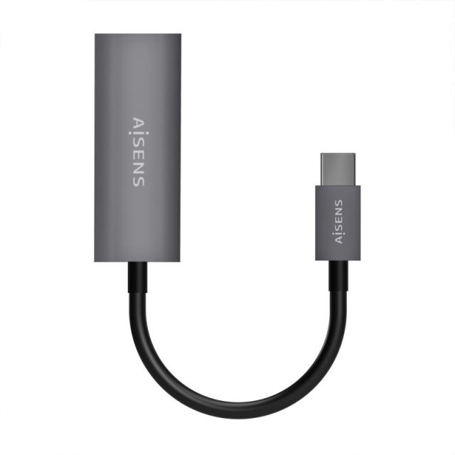AISENS - Conversor USB3.1 Gen1 USB-C A Ethernet Gigabit 10/100/1000 Mbps, Gris, 15cm - A109-0709